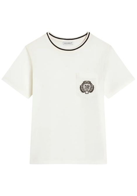T-shirt bambino panna in cotone DOLCE E GABBANA | GL4JTIZ/MAPANNA